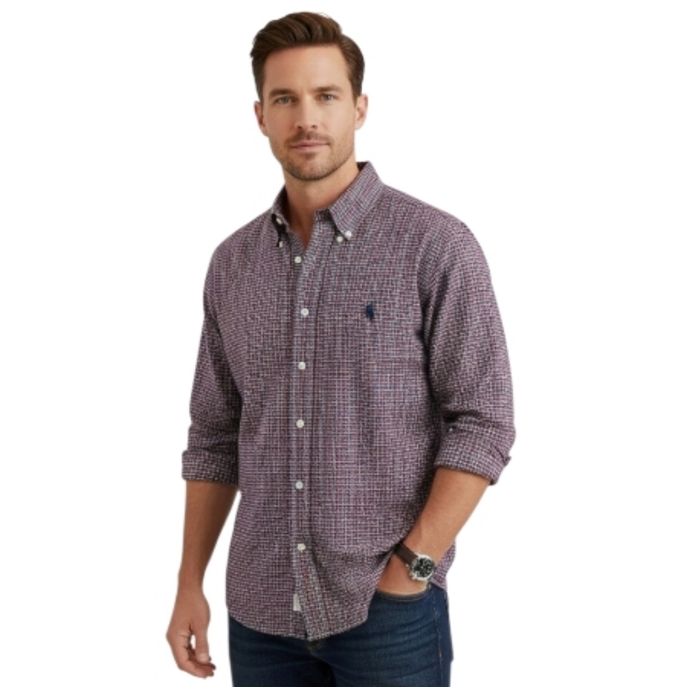 Ralph Lauren Blake Plaid Button Down Shirt XL Red Blue Cotton Men's